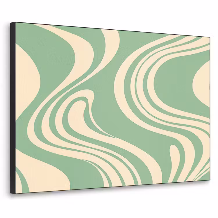 Art Frame - Golvende lijnen - Mintgroen - Dansende vormen — 1
