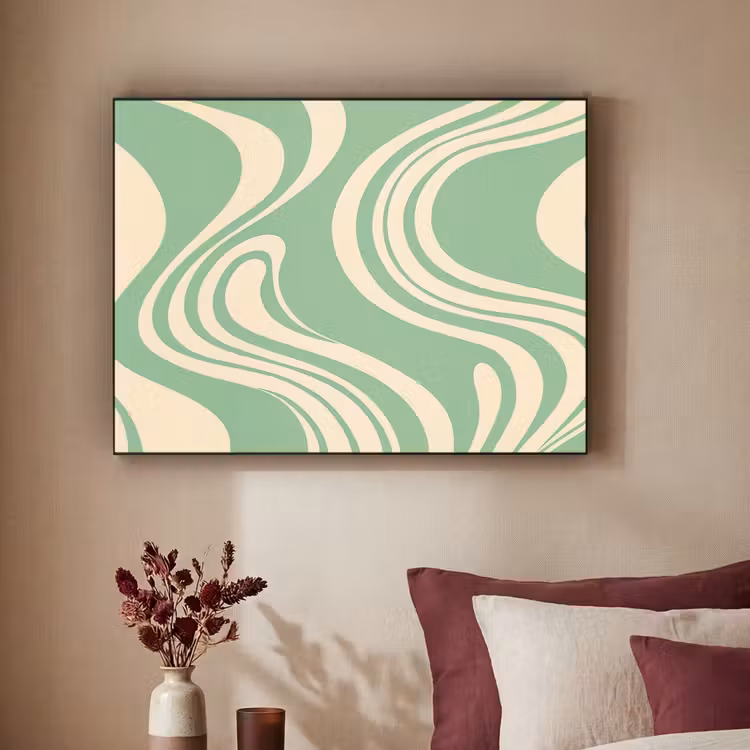 Art Frame - Golvende lijnen - Mintgroen - Dansende vormen — 3