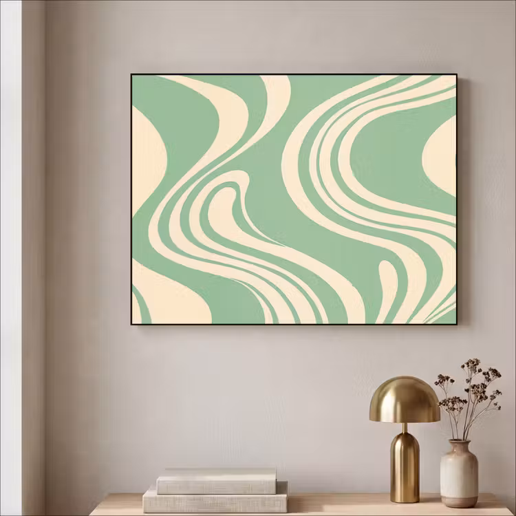 Art Frame - Golvende lijnen - Mintgroen - Dansende vormen — 5