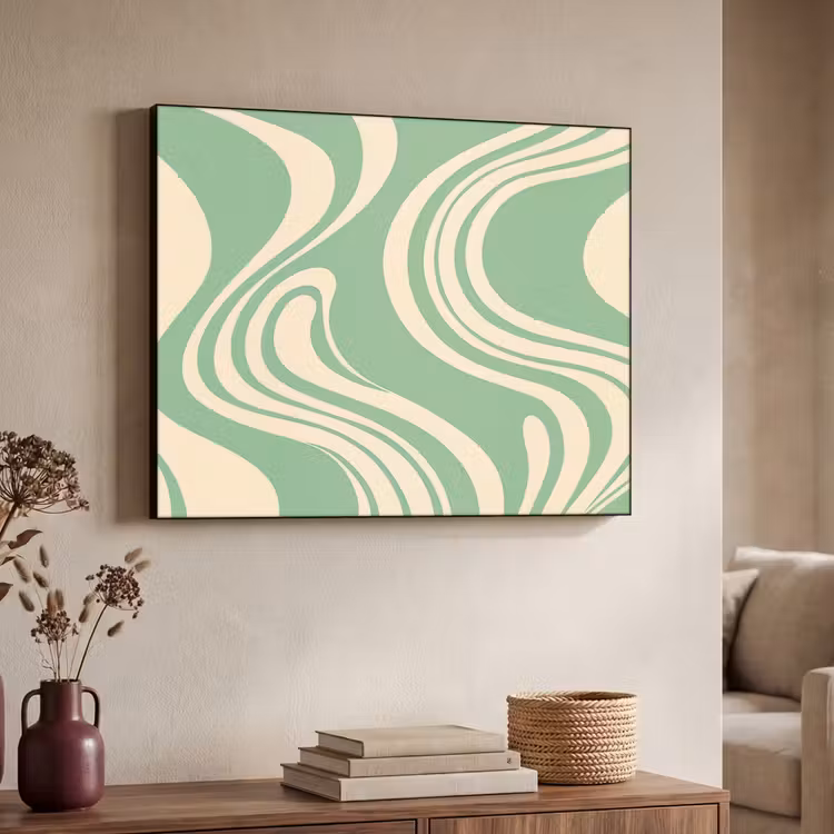 Art Frame - Golvende lijnen - Mintgroen - Dansende vormen — 7