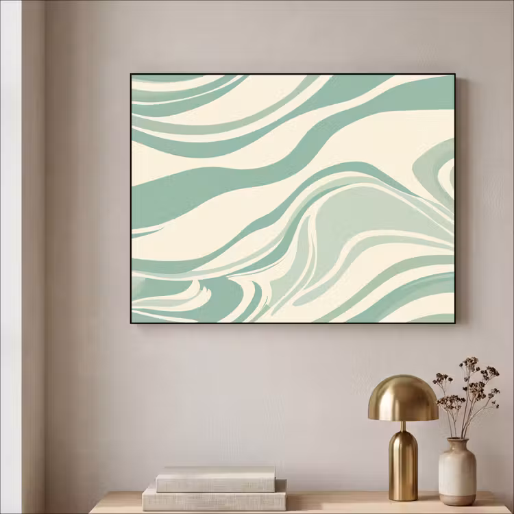 Art Frame - Organische lijnen - Mintgroen - Marmer — 5