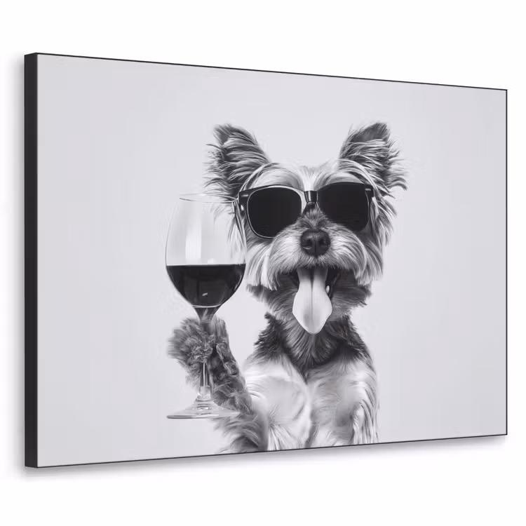 Art Frame - Hondje - Wijnglas - Zonnebril - Enthousiast — 1