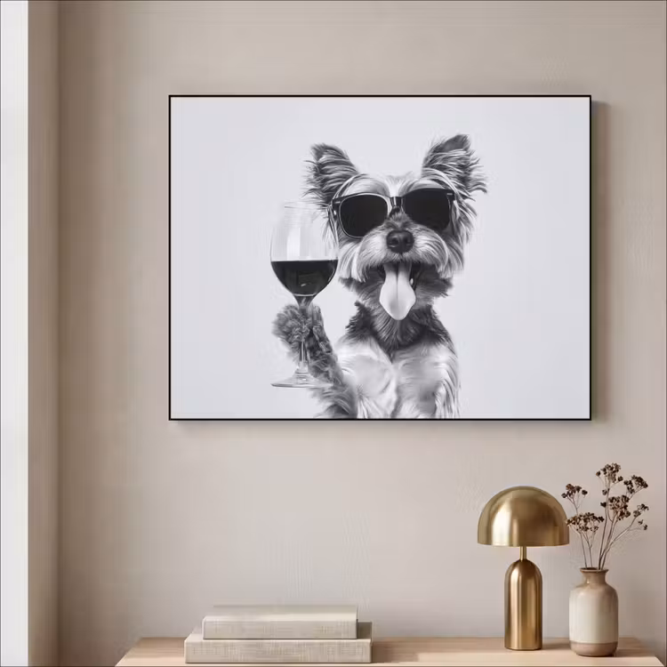 Art Frame - Hondje - Wijnglas - Zonnebril - Enthousiast — 5