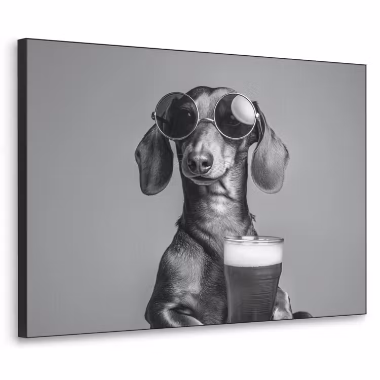 Art Frame - Teckel - Bier - Glas - Bril — 1