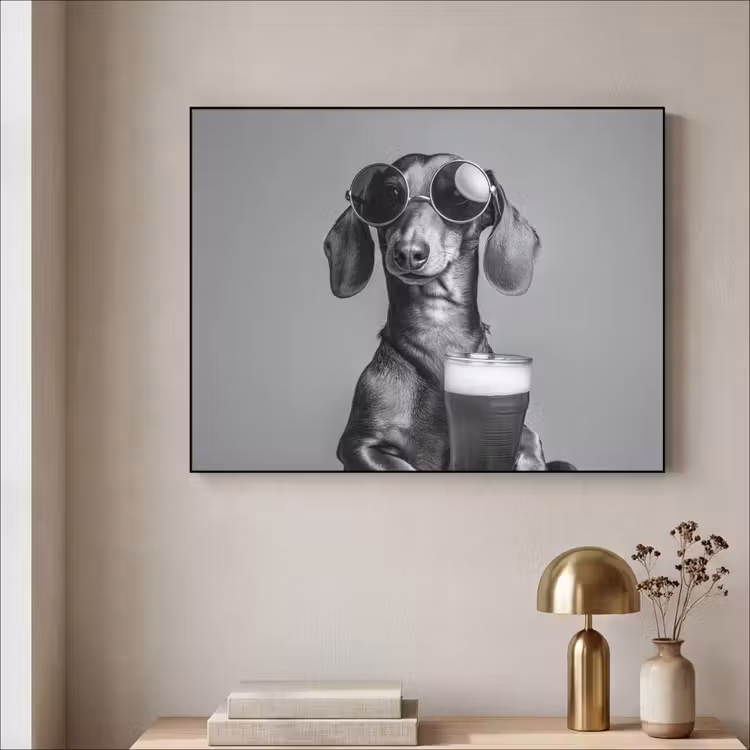 Art Frame - Teckel - Bier - Glas - Bril — 5