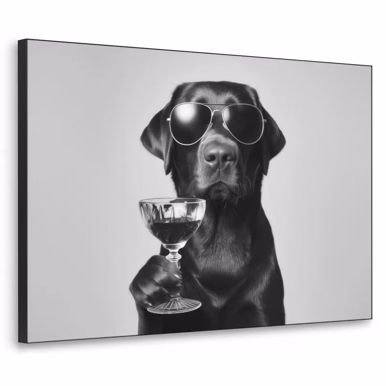 Art Frame - Hond - Zwart - Wijnglas - Zonnebril — 1