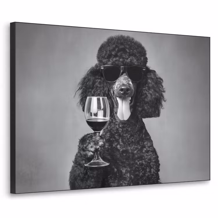 Art Frame - Hond - Krullen - Zonnebril - Wijn — 1