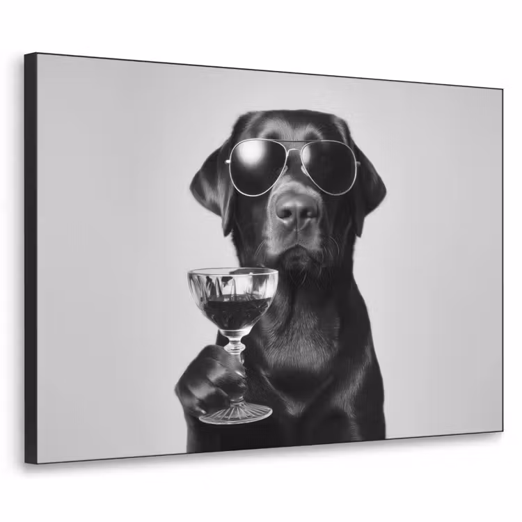 Art Frame - Hond - Zwart - Wijnglas - Zonnebril — 1