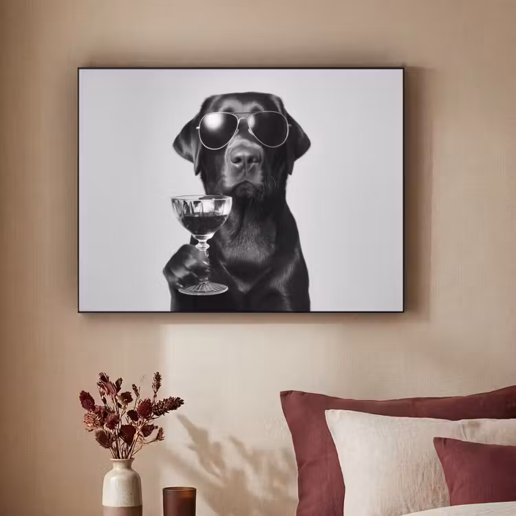 Art Frame - Hond - Zwart - Wijnglas - Zonnebril — 3