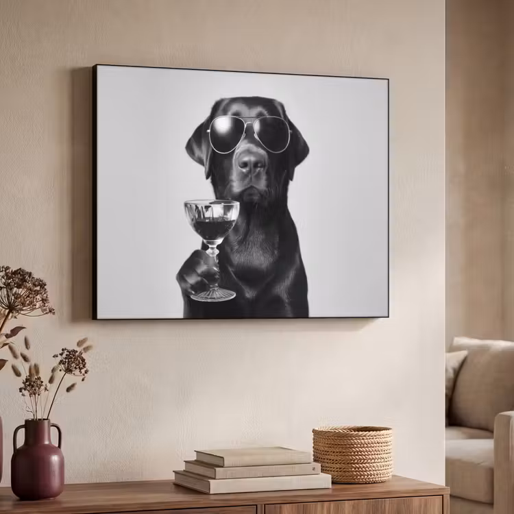 Art Frame - Hond - Zwart - Wijnglas - Zonnebril — 7