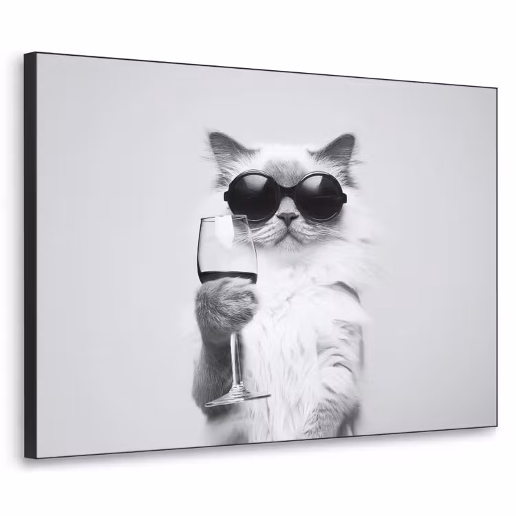 Art Frame - Kat - Zonnebril - Wijnglas - Langharig — 1