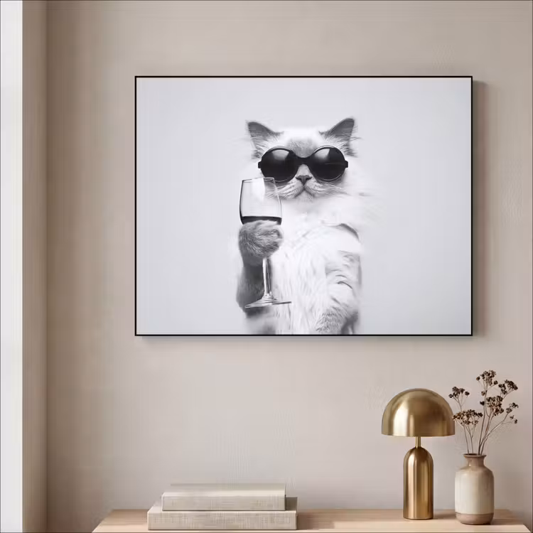 Art Frame - Kat - Zonnebril - Wijnglas - Langharig — 5
