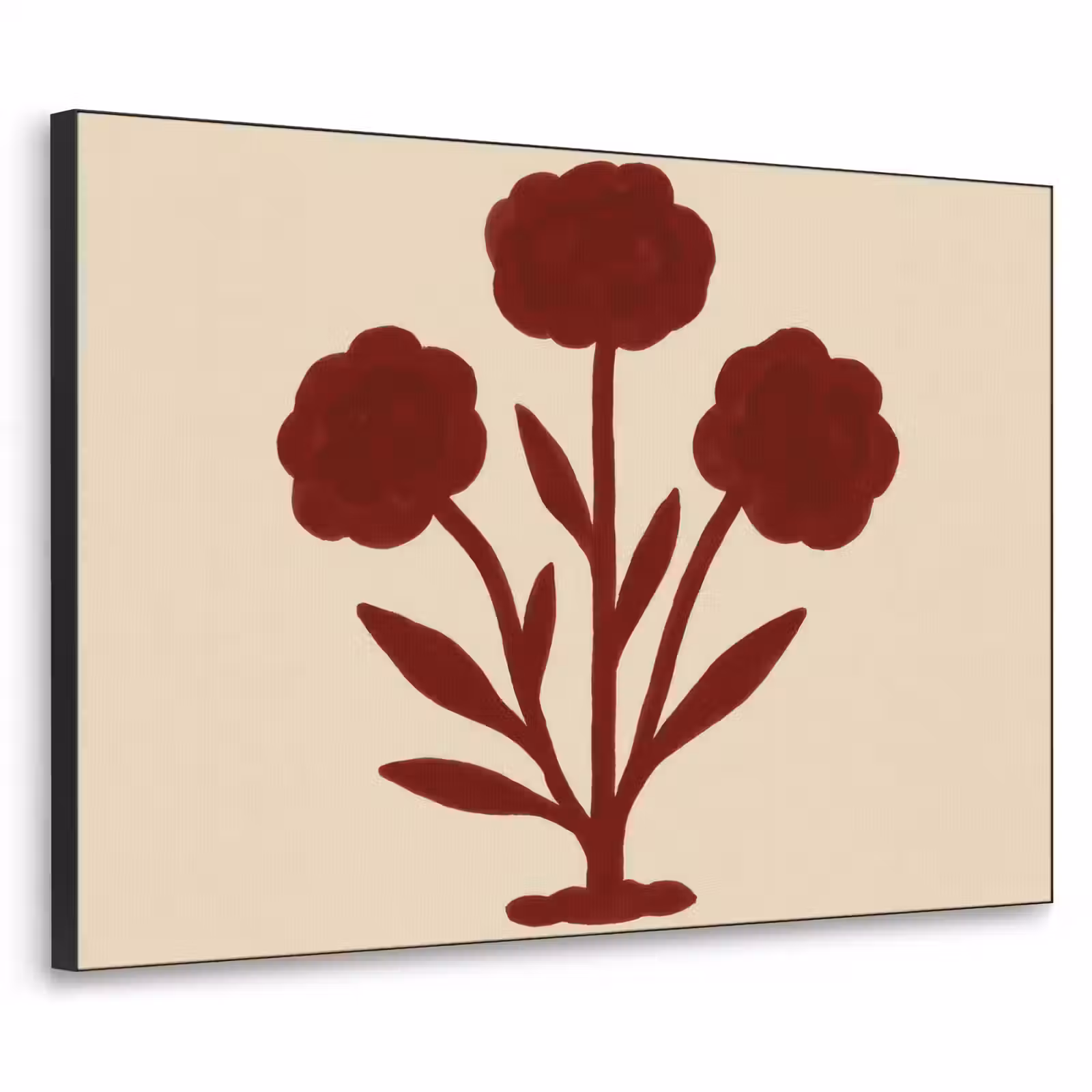 Art Frame - Bloemen - Bladeren - Rood - Minimalistisch — 1