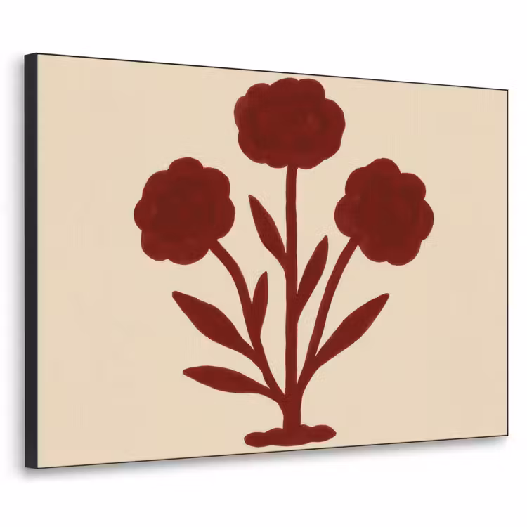 Art Frame - Bloemen - Bladeren - Rood - Minimalistisch — 1