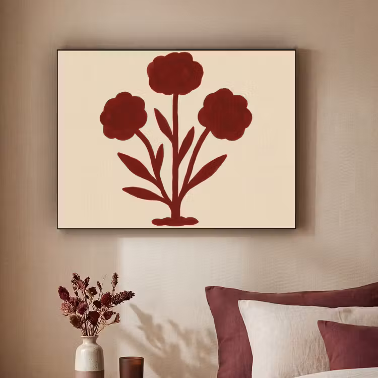 Art Frame - Bloemen - Bladeren - Rood - Minimalistisch — 3