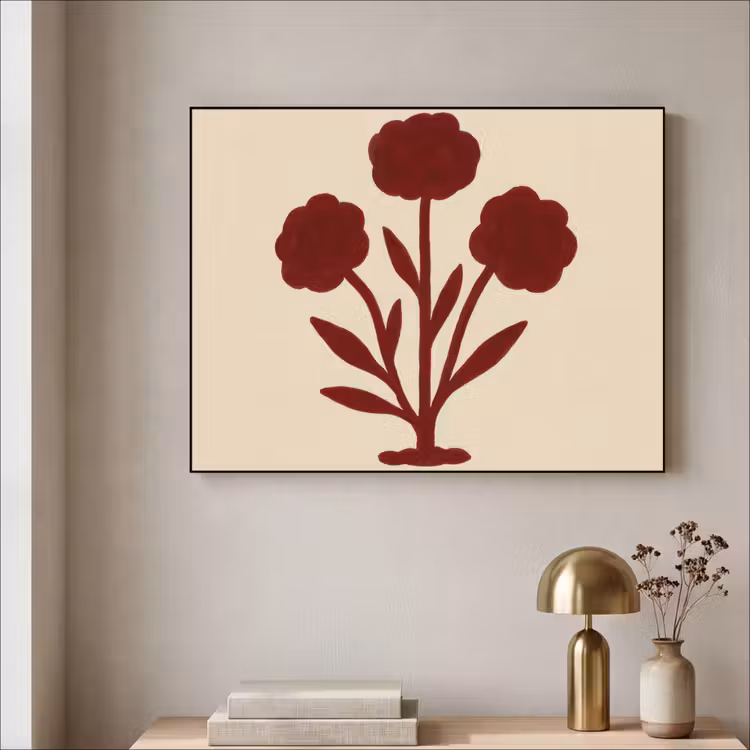 Art Frame - Bloemen - Bladeren - Rood - Minimalistisch — 5