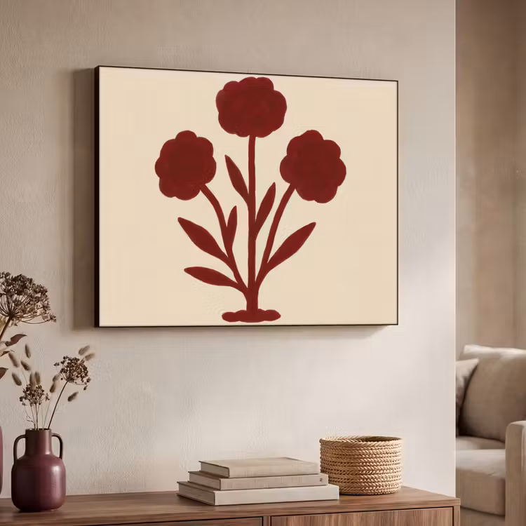 Art Frame - Bloemen - Bladeren - Rood - Minimalistisch — 7