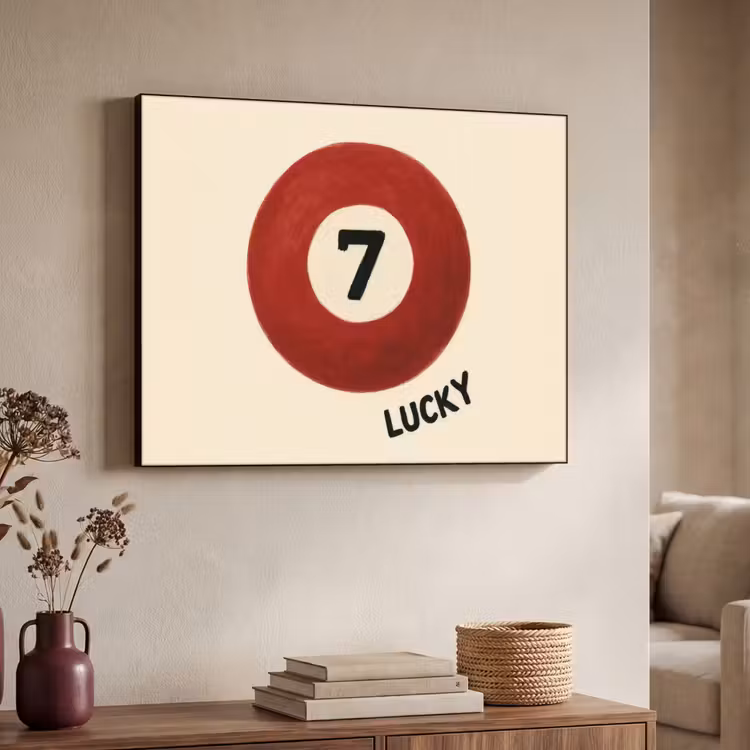 Art Frame - Cirkel - Zeven - Lucky - Rood — 7