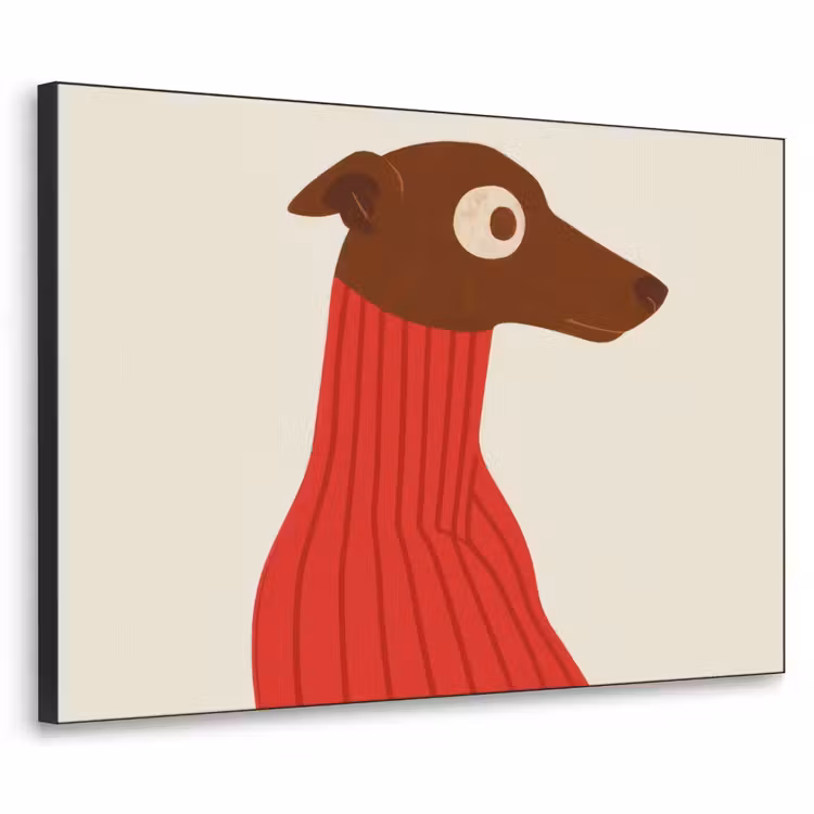 Art Frame - Silhouet - Hond - Trui - Rood — 1
