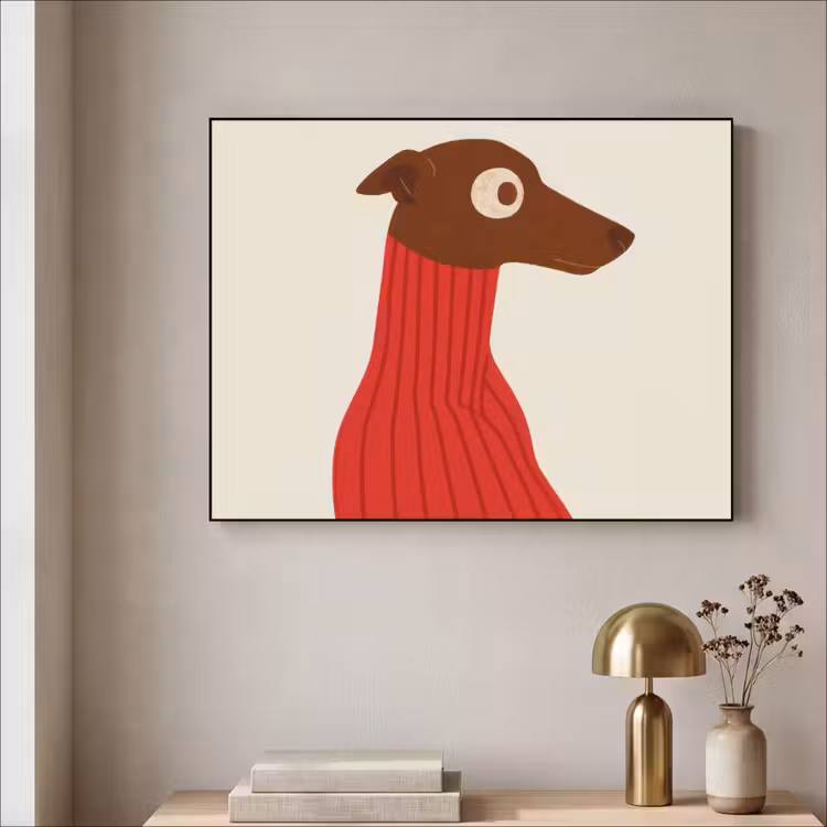 Art Frame - Silhouet - Hond - Trui - Rood — 5