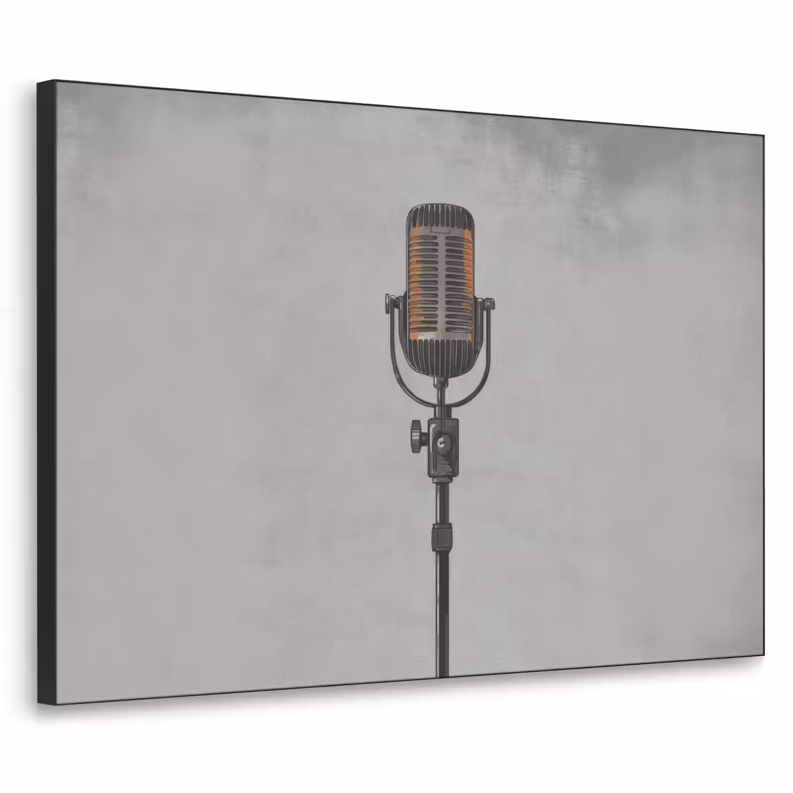 Art Frame - Microfoon - Vintage - Illustratie - Grijs — 1