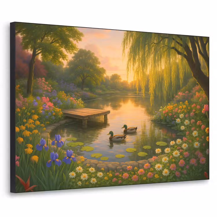 Art Frame - Eenden - Vijver - Bloemen — 1