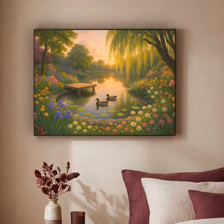 Art Frame - Eenden - Vijver - Bloemen — 3