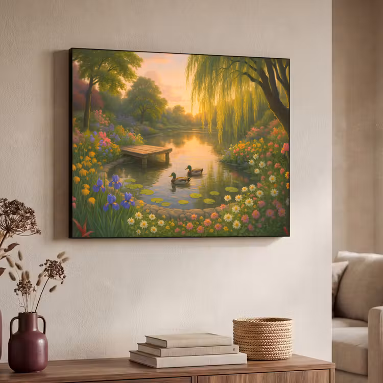 Art Frame - Eenden - Vijver - Bloemen — 7