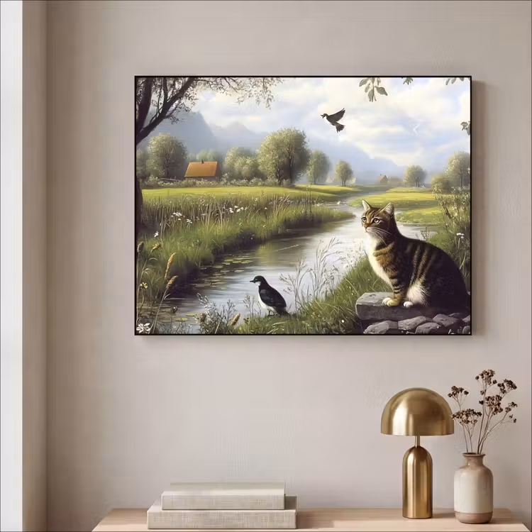 Art Frame - Kat - Beekje - Weide — 5
