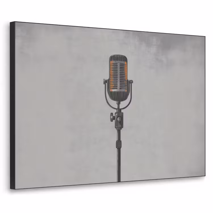 Art Frame - Microfoon - Vintage - Illustratie - Grijs — 1