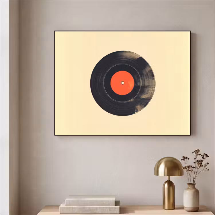 Art Frame - Illustratie - Vinylplaat - Beige - Vintage — 5