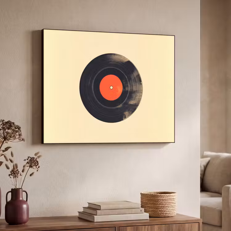 Art Frame - Illustratie - Vinylplaat - Beige - Vintage — 7