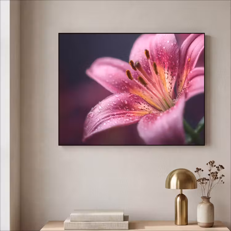 Art Frame - Roze - lelie - Dauwdruppels — 5