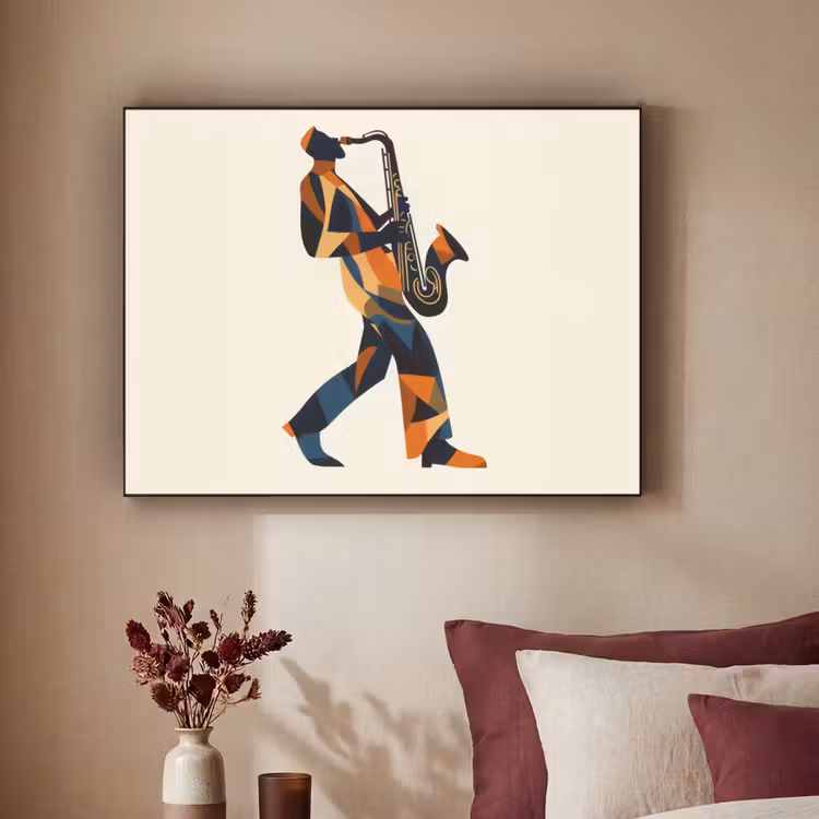 Art Frame - Saxofoon - Abstract - Persoon - Blauw — 3