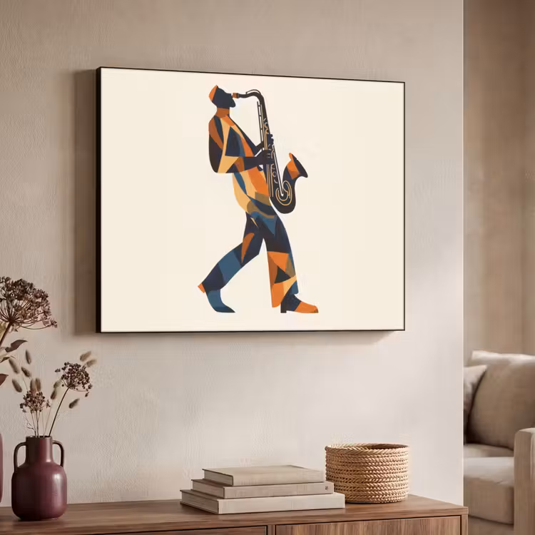 Art Frame - Saxofoon - Abstract - Persoon - Blauw — 7