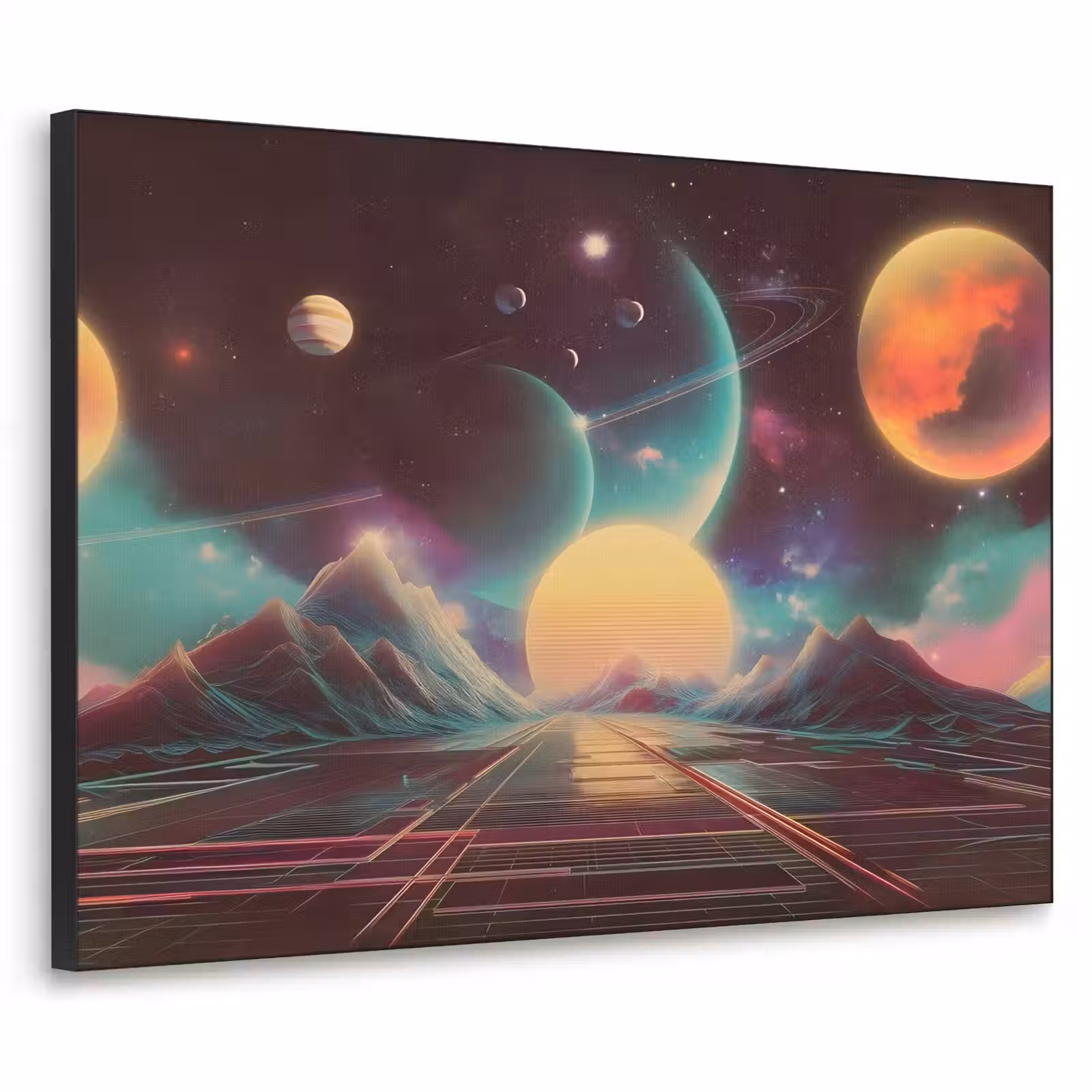 Art Frame - Planeten - Neon - Berglandschap - Zon — 1