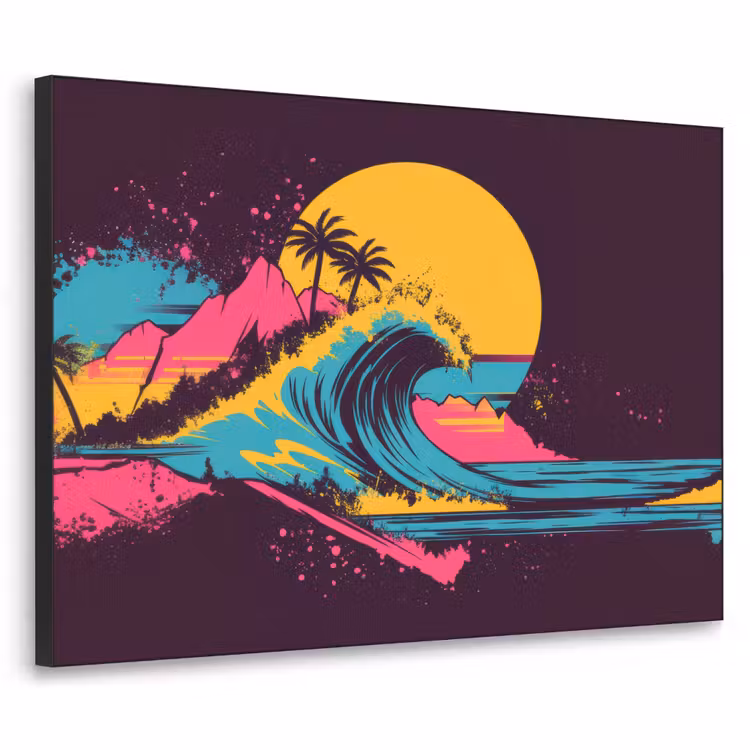 Art Frame - Golf - Kleurrijk - Zon - Palmbomen — 1
