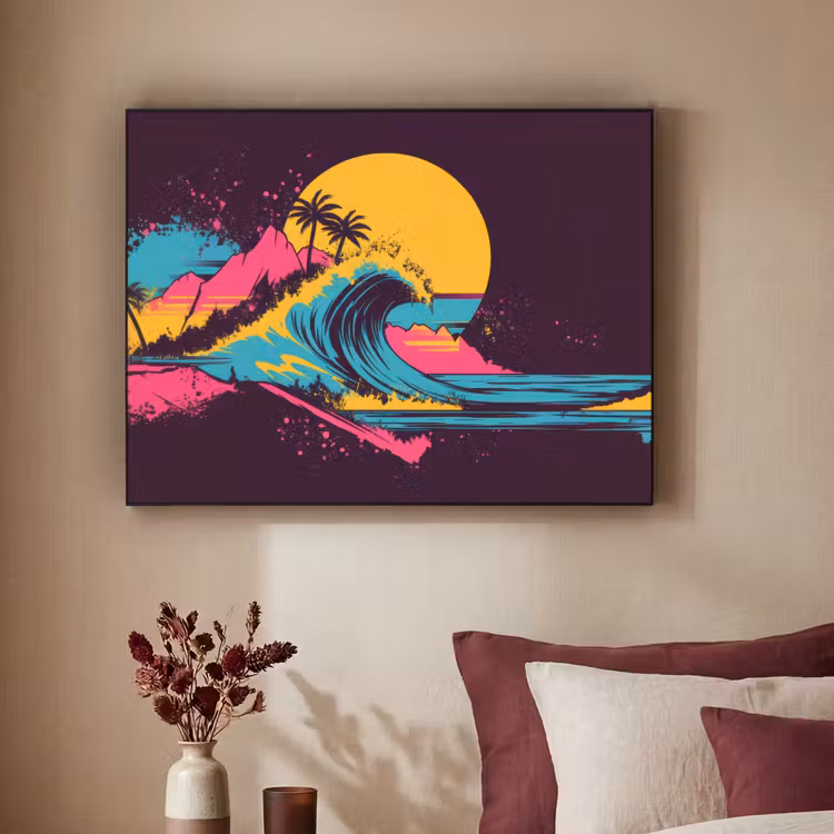 Art Frame - Golf - Kleurrijk - Zon - Palmbomen — 3
