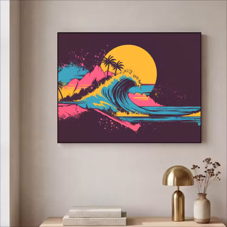 Art Frame - Golf - Kleurrijk - Zon - Palmbomen — 5