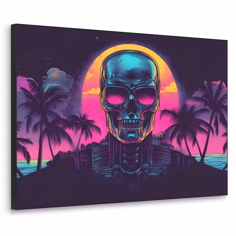 Art Frame - Palmbomen - Hoofd - Metallic - Zonsondergang — 1