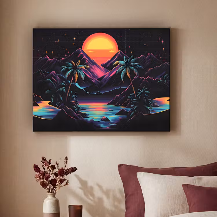 Art Frame - Palmbomen - Neonbergen - Sterrenhemel - Zon — 3