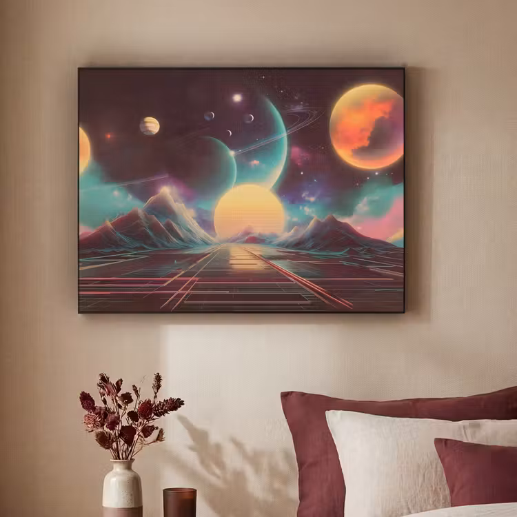 Art Frame - Planeten - Neon - Berglandschap - Zon — 3