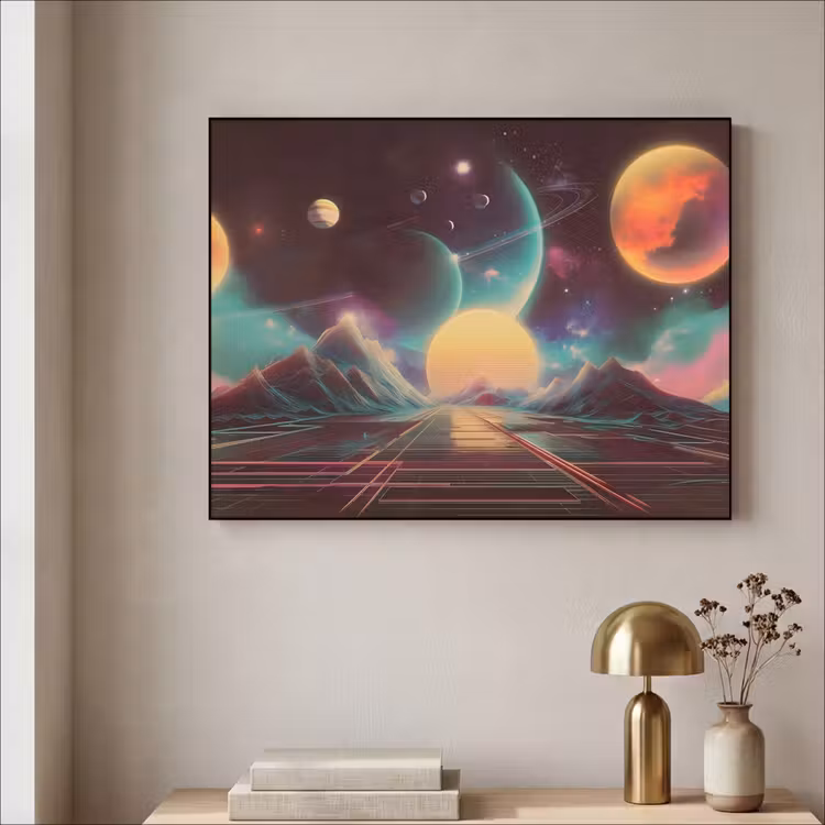 Art Frame - Planeten - Neon - Berglandschap - Zon — 5