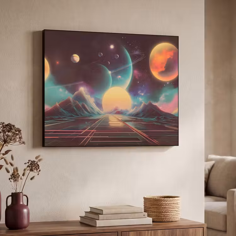 Art Frame - Planeten - Neon - Berglandschap - Zon — 7