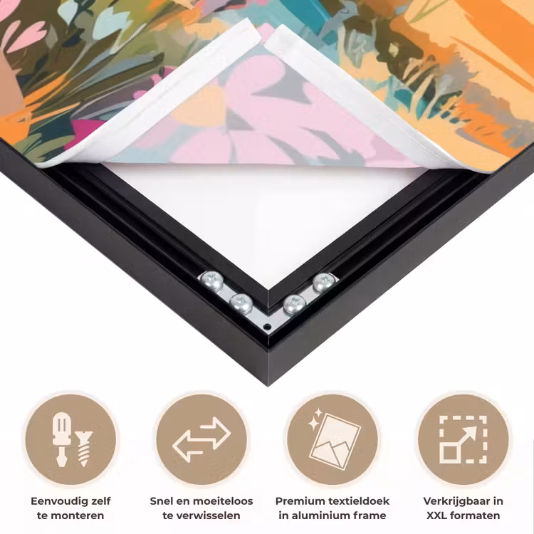 Art Frame - Rivier - Vallei vol bloemen - Levendig — 4