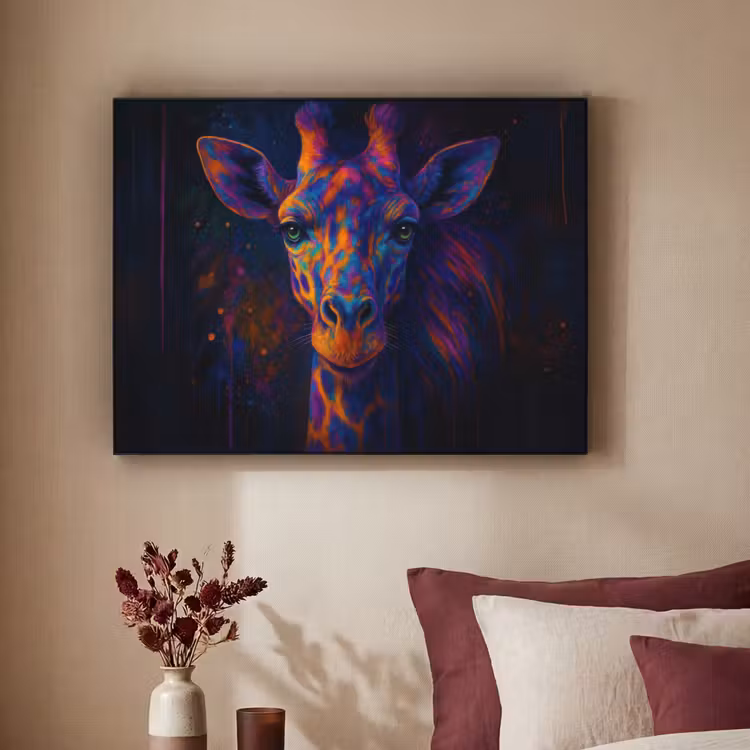 Art Frame - Giraffe - Gekleurd - Verfspatten — 3
