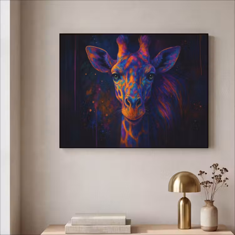 Art Frame - Giraffe - Gekleurd - Verfspatten — 5