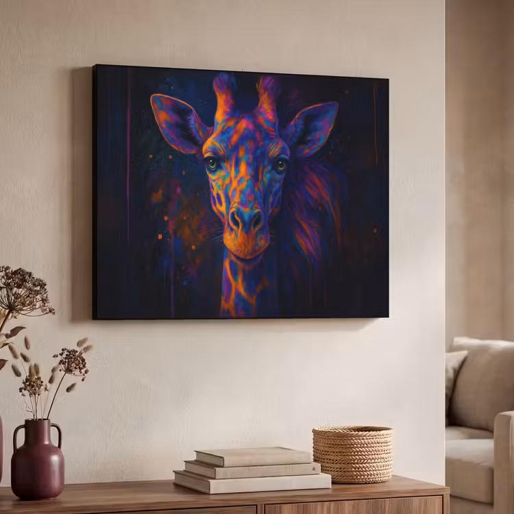 Art Frame - Giraffe - Gekleurd - Verfspatten — 7