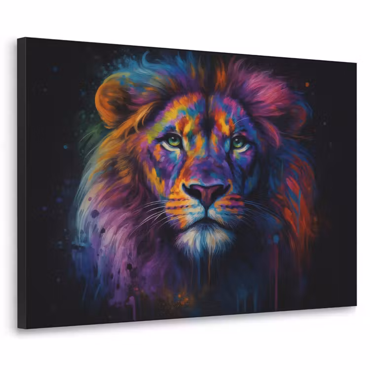 Art Frame - Leeuwenkop - Felgekleurd - Abstract — 1