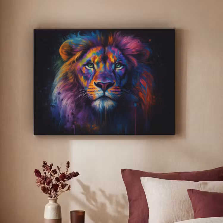 Art Frame - Leeuwenkop - Felgekleurd - Abstract — 3
